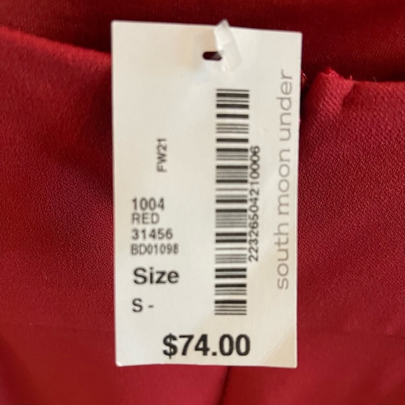 NWT Square Neck Cutout Mini Dress Red - Picture 5 of 5